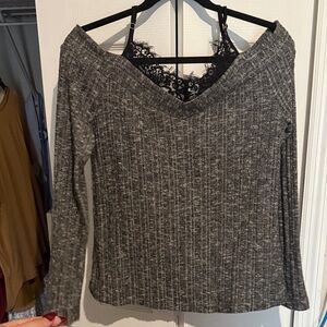 Maurices Gray Off-Shoulder Blouse